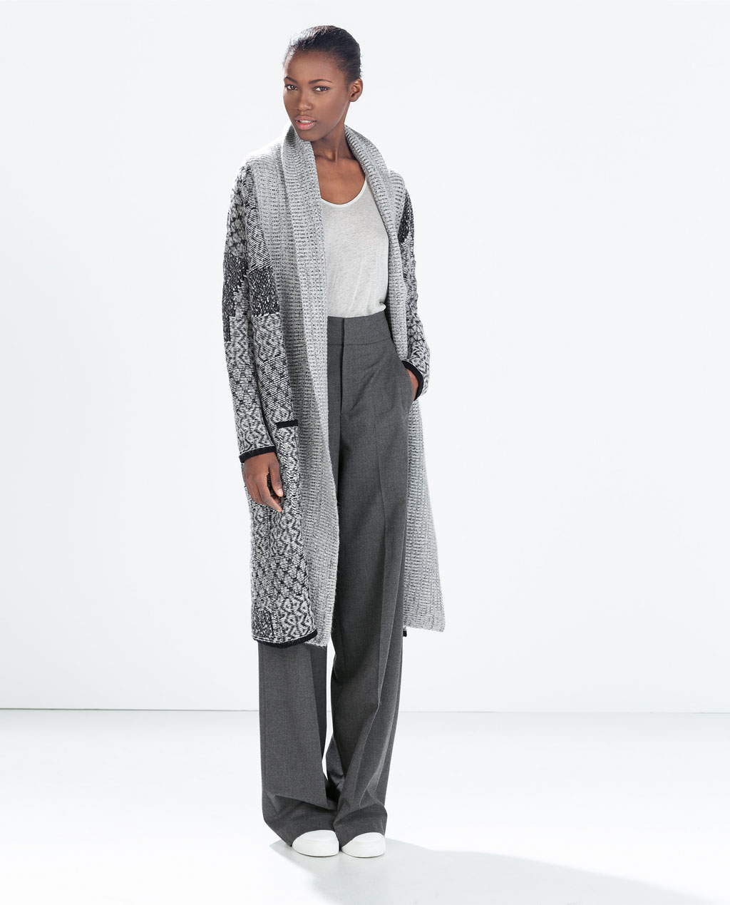 Zara Jacquard Coat with Pockets 79.99 from 129